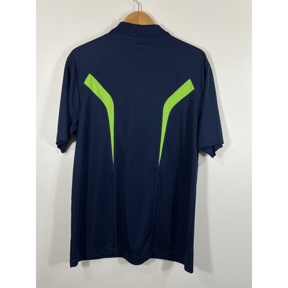 Seattle Seahawks Fanatics Polo Shirt Mens Large Blue Green Colorblock TX3 Cool - Picture 3 of 7